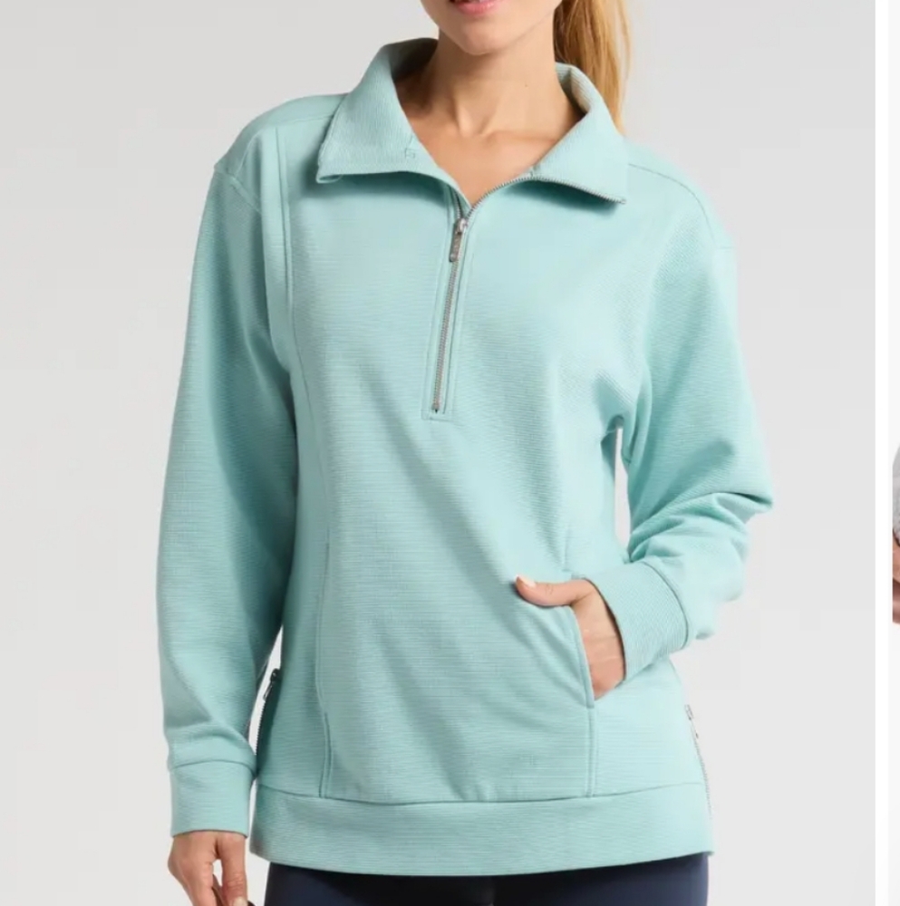 Light Blue Quarter-Zip Pullover